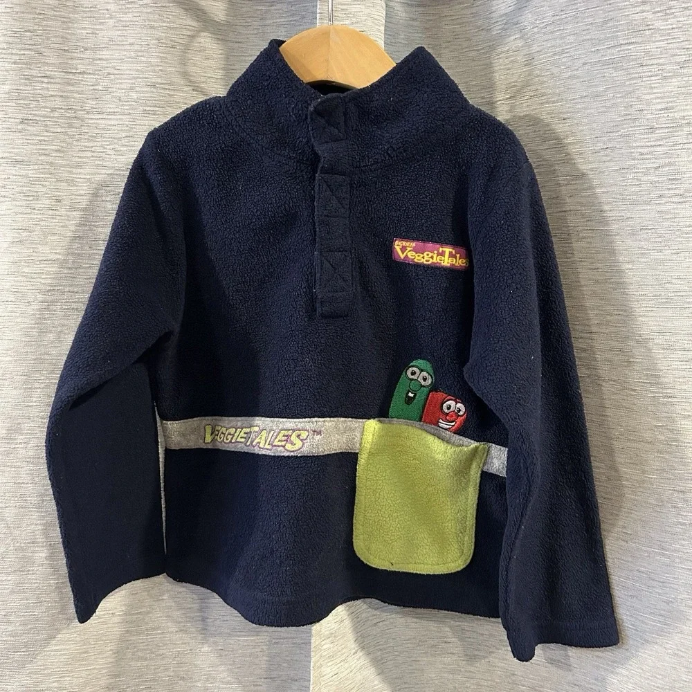 Vintage Veggie Tales Embroidered‎ Pullover Sweater